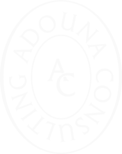 adouna consulting déclinaison blason fond transparent monochrome blanc